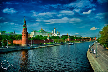 Картинка москва города россия кремль набережная река