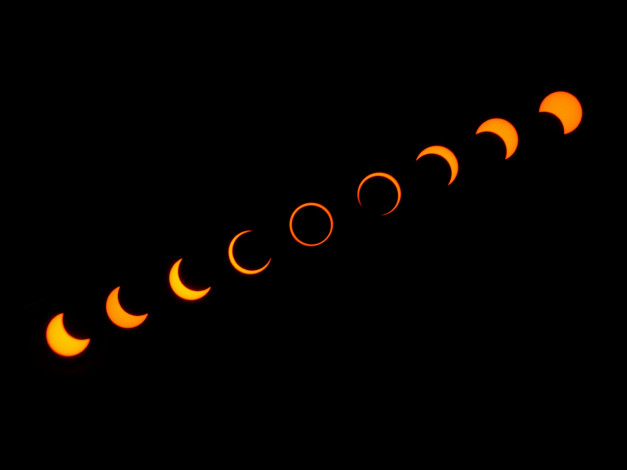 Обои картинки фото космос, солнце, затемнение, луна