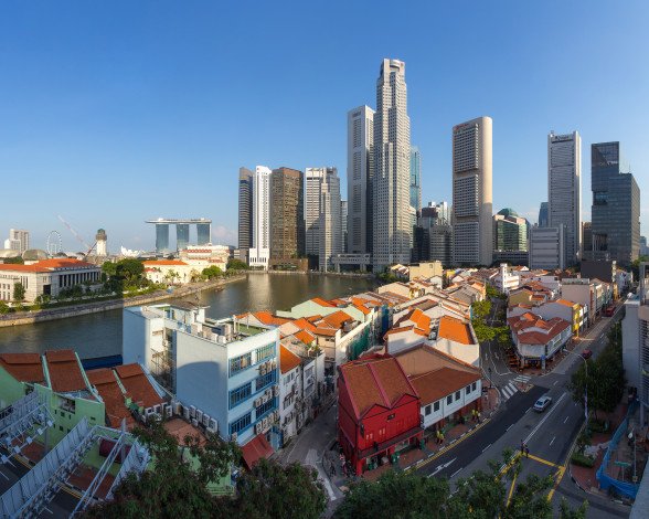 Обои картинки фото города, сингапур, небоскрёбы, мегаполис, здания, панорама
