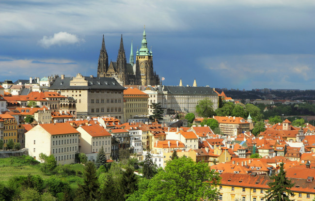 Обои картинки фото города, прага, Чехия, панорама