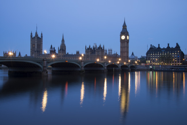 Обои картинки фото города, лондон, великобритания, сумерки, england, london, westminster