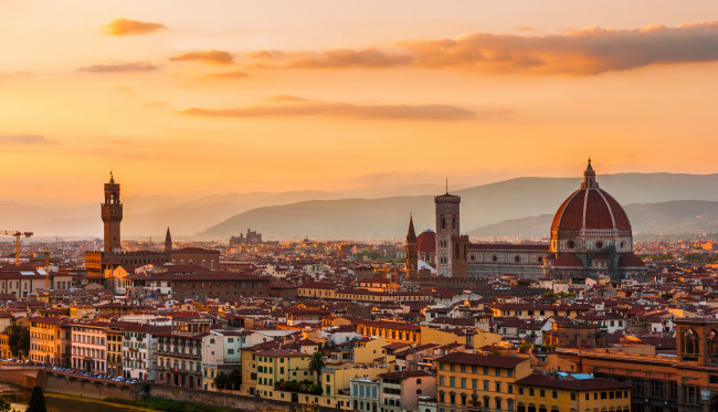 Обои картинки фото тоскана, города, флоренция , италия, панорама, дома