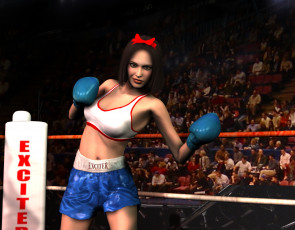 Картинка 3д+графика люди+ people бокс ринг фон взгляд девушка