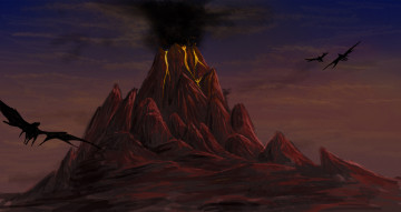 Картинка рисованное -+другое горы драконы