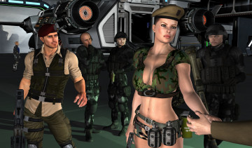 Картинка 3д+графика фантазия+ fantasy солдаты оружие фон взгляд девушка
