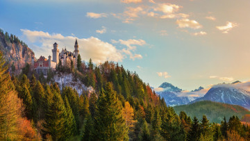 Картинка neuschwanstein+castle +germany города замок+нойшванштайн+ германия замок горы
