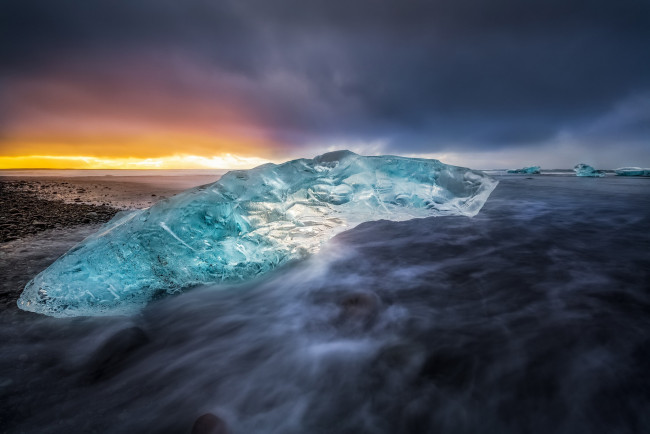 Обои картинки фото природа, побережье, исландия, лёд, берег, пляж, море