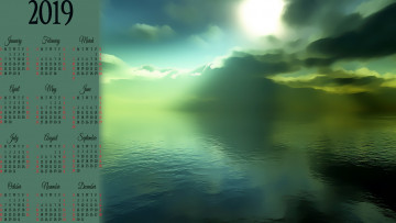 Картинка календари 3д-графика природа водоем