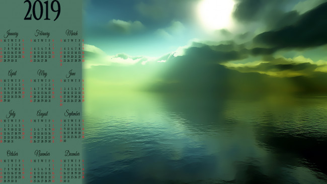 Обои картинки фото календари, 3д-графика, природа, водоем