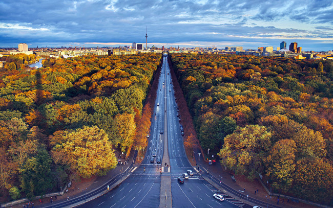 Обои картинки фото города, берлин , германия, панорама, шоссе
