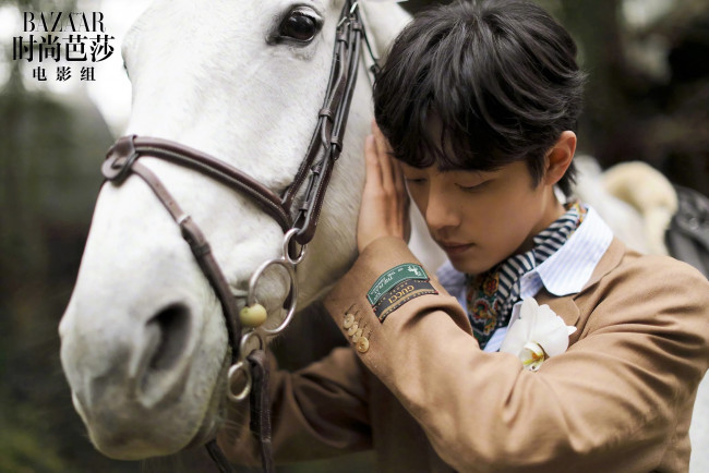 Обои картинки фото мужчины, xiao zhan, актер, лошадь