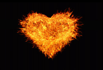 Картинка 3д+графика романтика+ romantics сердце огонь