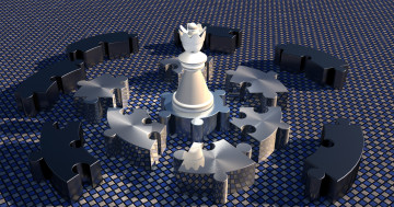 Картинка 3д+графика другое+ other шахматы фигура паззлы