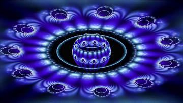 Картинка 3д+графика фракталы+ fractal шар кольца орнамент