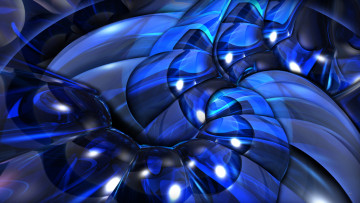 Картинка 3д графика fractal фракталы синий темный