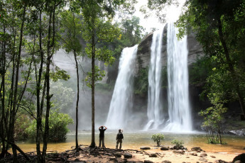 Картинка каскад водопадов парк эраван таиланд природа водопады водопад