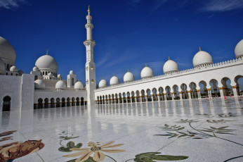 Картинка города абу даби оаэ мечеть шейха заида минареты красота