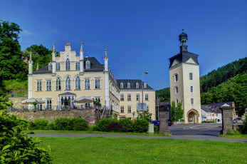 Картинка замок sayn германия бендорф города дворцы замки крепости цветы ландшафт