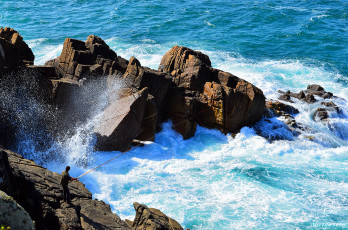 Картинка природа побережье море скалы волны