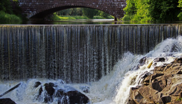 Картинка природа водопады мост вода