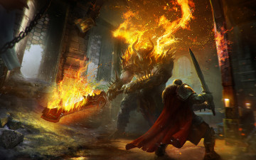 Картинка lords of the fallen видео игры огонь сражение