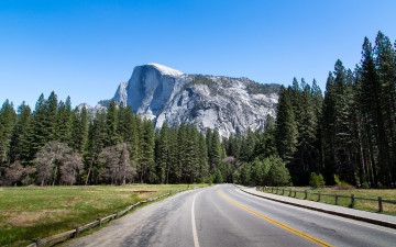 Картинка yosemite national park природа дороги california йосемити калифорния горы лес деревья