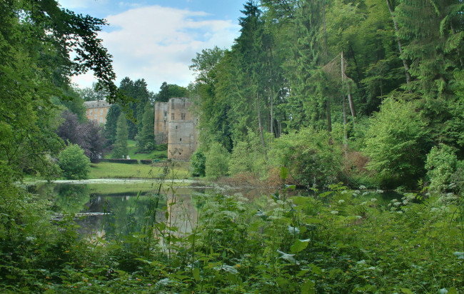 Обои картинки фото park, beaufort, castle, luxembourg, природа, парк, водоем, растения