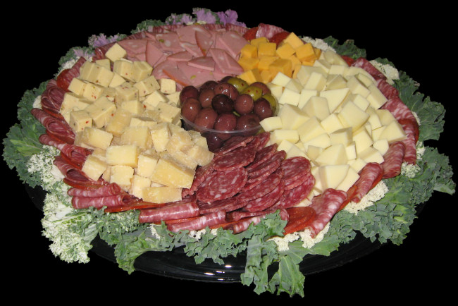 Обои картинки фото еда, салаты, закуски, мясо, колбаса, ветчина, сыр