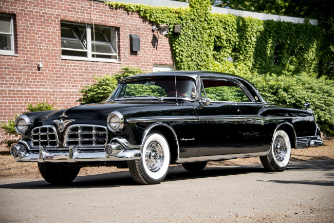 Обои картинки фото imperial newport coupe,  1955, автомобили, chrysler, автопробег, выставка, автошоу