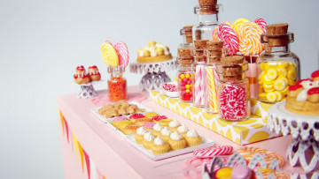Картинка еда разное пирожные конфеты леденцы