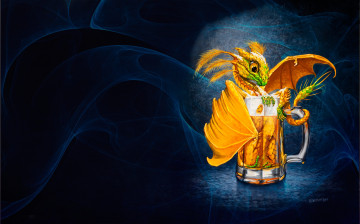 Картинка фэнтези драконы настроение минимализм арт кружка дракончик stanley morrison beer dragon