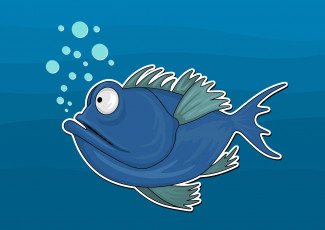 Картинка векторная+графика животные+ animals рыба