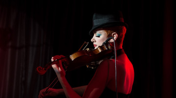 Картинка музыка -другое шляпа профиль скрипка женщина