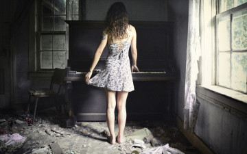 Картинка музыка -другое комната окно пианино девушка
