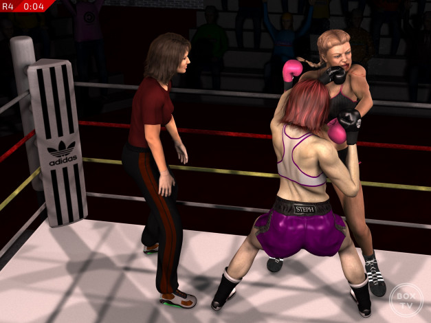 Обои картинки фото 3д графика, спорт , sport, бокс, ринг, фон, взгляд, девушки