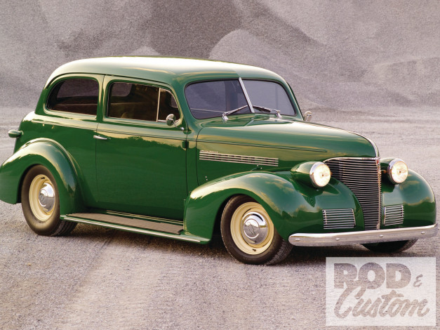 Обои картинки фото 1939, chevy, sedan, автомобили, custom, classic, car