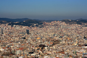 Картинка города барселона испания крыши дома панорама город