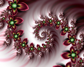 Картинка 3д графика fractal фракталы фон узор цвета лепестки цветы