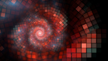 Картинка 3д+графика абстракция+ abstract клетки спираль туман квадраты