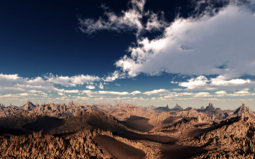 Картинка 3д+графика природа+ nature горы облака