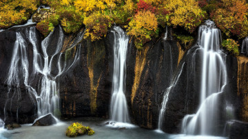 Картинка hraunfossar iceland природа водопады