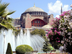 обоя hagia, sofia, istanbul, turkey, города, стамбул, турция