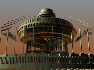 Картинка 3д графика modeling моделирование башня
