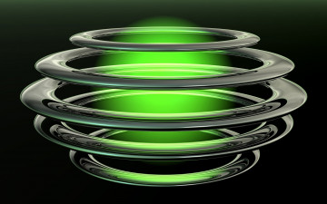 Картинка rings 3д графика другое зеленая сфера