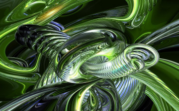 Картинка tubes 3д графика fractal фракталы зеленый узор