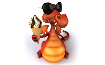 Картинка 3д+графика юмор+ humor мороженное дракон