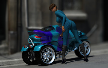 Картинка мотоциклы 3d мотоцикл взгляд девушка