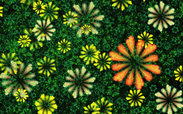Картинка 3д+графика цветы+ flowers цветы графика фрактал абстракция