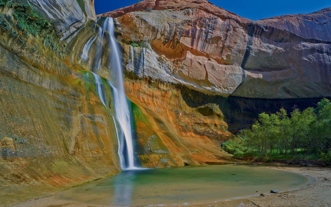 Обои картинки фото природа, водопады, гранд-лестница, эскаланте, ручей, каньон, утес, река, тельца