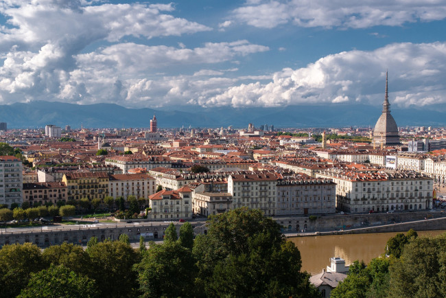 Обои картинки фото города, турин , италия, панорама